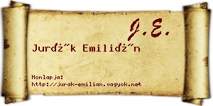 Jurák Emilián névjegykártya